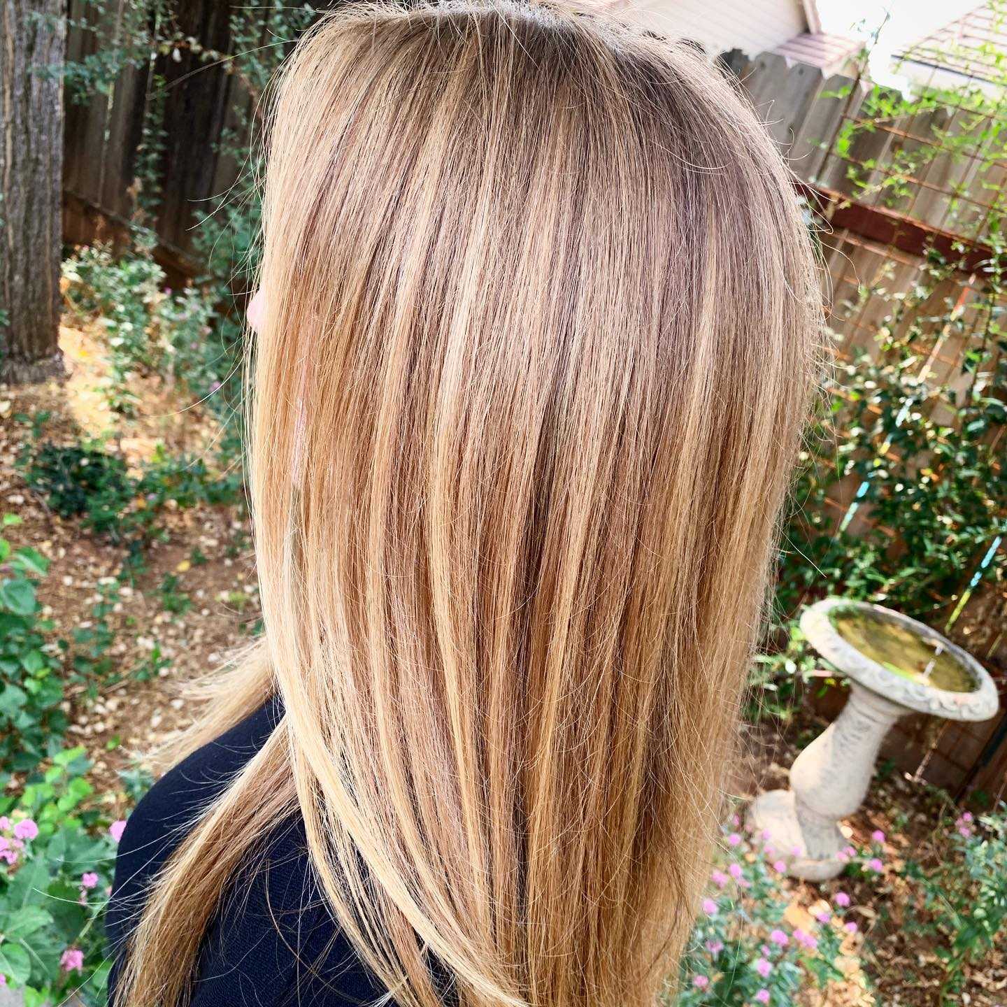 a color touch-up to strawberry blonde hair